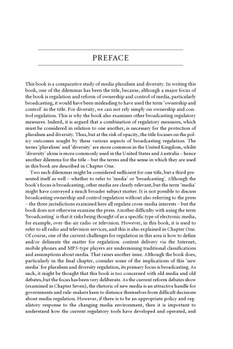 Broadcasting Pluralism and Diversity: A Comparative Study of Policy and Regulation