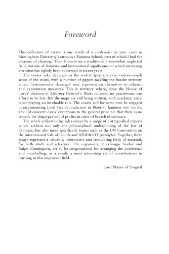 Contract Damages: Domestic and International Perspectives