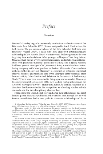 Revisiting the Contracts Scholarship of Stewart Macaulay: On the Empirical and the Lyrical