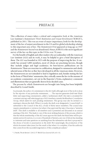 The Restatement Third: Restitution and Unjust Enrichment: Critical and Comparative Essays