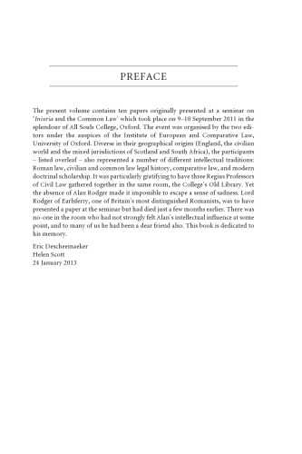 Iniuria and the Common Law