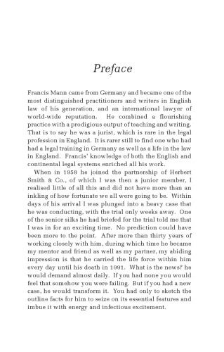 F.A. Mann: A Memoir
