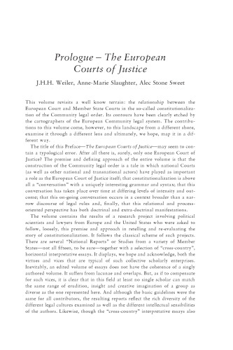 The European Court and National Courts: Doctrine and Jurisprudence: Legal Change in Its Social Context