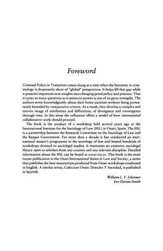 Criminal Policy in Transition