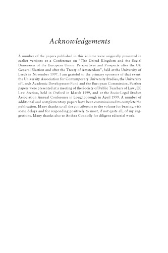 Social Law and Policy in an Evolving European Union