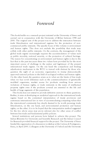 Environment, Human Rights and International Trade
