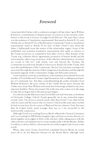 A True European: Essays for Judge David Edward