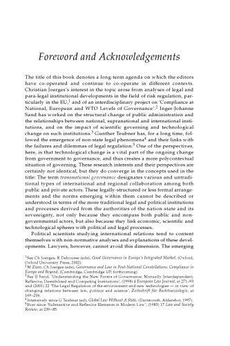 Transnational Governance and Constitutionalism