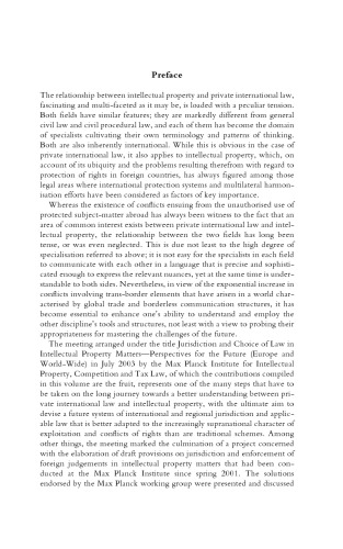 Intellectual Property and Private International Law – Heading for the Future