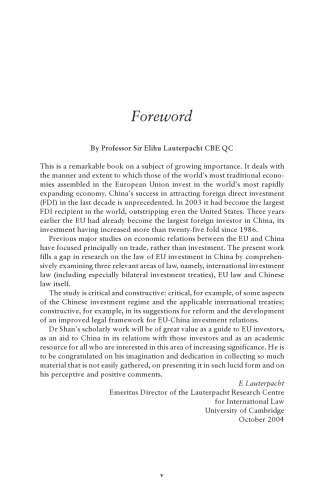 The Legal Framework of EU-China Investment Relations: A Critical Appraisal