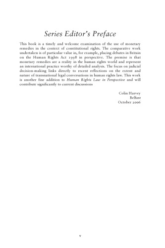 Monetary Remedies for Breach of Human Rights: A Comparative Study
