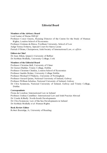 The Irish Yearbook of International: Volume 1, 2006