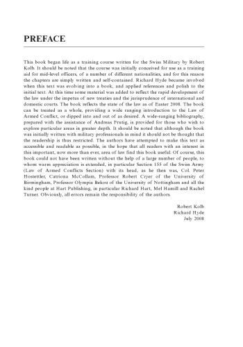 An Introduction to the International Law of Armed Conflicts