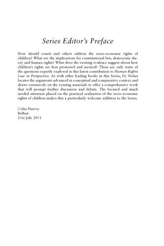 Children’s Socio-Economic Rights, Democracy and the Courts