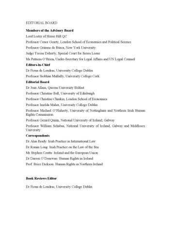 The Irish Yearbook of International Law Volume 4-5, 2009-10