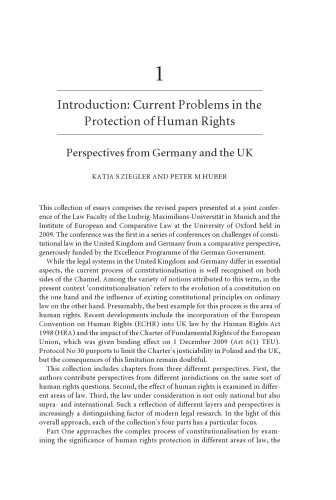 Current Problems in the Protection of Human Rights: Perspectives from Germany and the UK