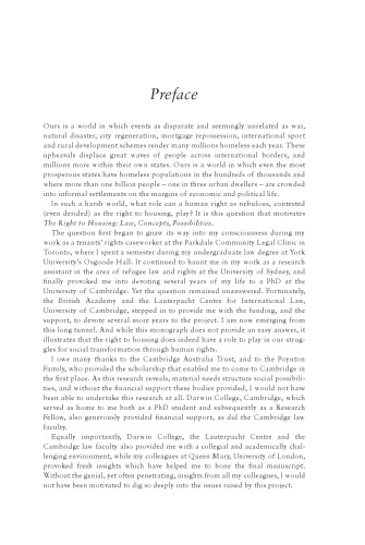 The Right to Housing: Law, Concepts, Possibilities