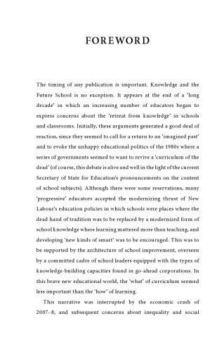 Knowledge and the Future School: Curriculum and Social Justice