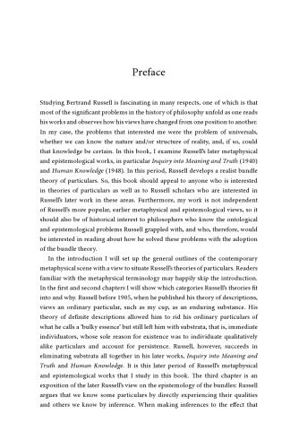 Bertrand Russell’s Bundle Theory of Particulars