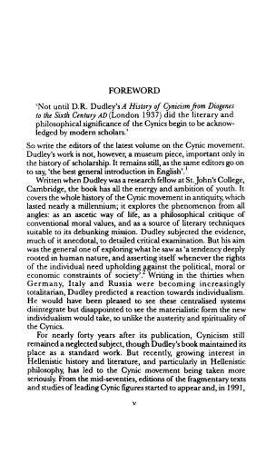 A History of Cynicism: From Diogenes to the 6th Century AD