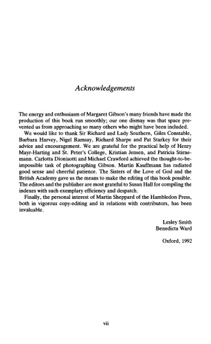 Intellectual Life in the Middle Ages: Essays Presented to Margaret Gibson