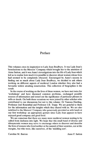 Medieval London Widows, 1300-1500