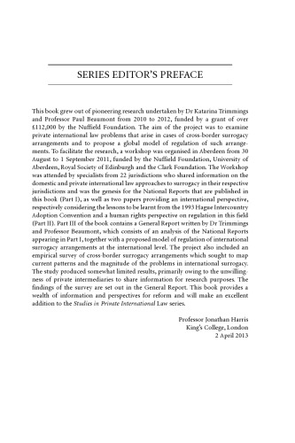 International Surrogacy Arrangements: Legal Regulation at the International Level