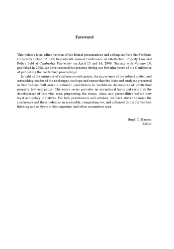 Intellectual Property Law and Policy Volume 12