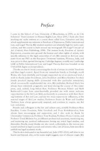 Freedom of Artistic Expression: Essays on Culture and Legal Censure