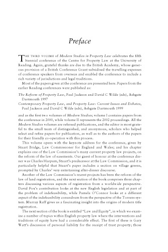 Modern Studies in Property Law - Volume III