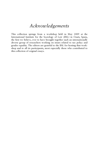 Challenging Gender Inequality in Tax Policy Making: Comparative Perspectives