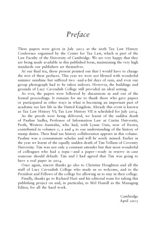 Studies in the History of Tax Law, Volume 6