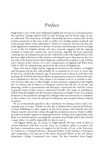 English and European Perspectives on Contract and Commercial Law: Essays in Honour of Hugh Beale