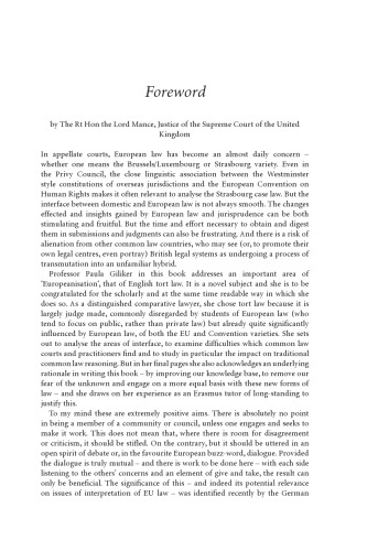 The Europeanisation of English Tort Law