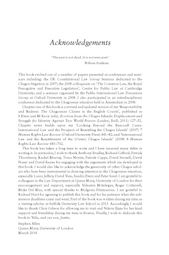 The Chagos Islanders and International Law