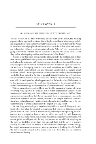 Criminal Justice in Transition: The Northern Ireland Context