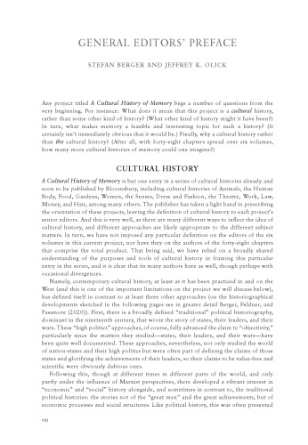 A Cultural History of Memory in the Long Twentieth Century Volume 6