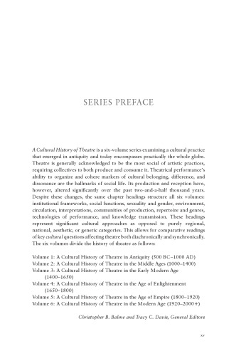 A Cultural History of Theatre in the Modern Age Volume 6
