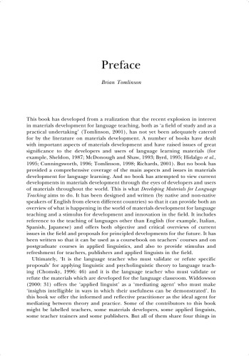 Developing Materials for Language Teaching