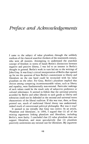 Liberalism and Value Pluralism