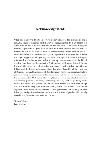 Locating the Field: Space, Place and Context in Anthropology