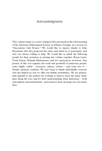 Money: Ethnographic Encounters