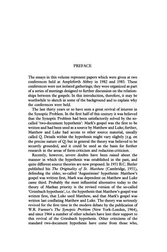 Synoptic Studies: The Ampleforth Conferences of 1982 and 1983