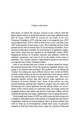 The Synoptic Gospels: A Sheffield Reader