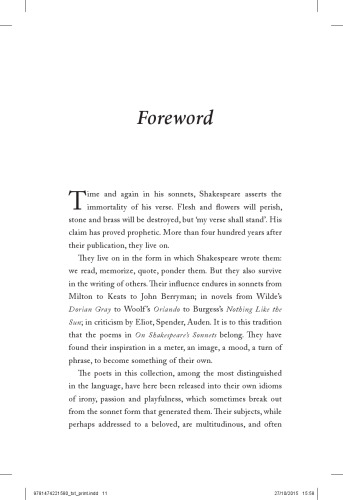 On Shakespeare’s Sonnets: A Poets’ Celebration