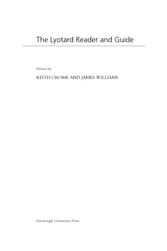 The Lyotard Reader and Guide