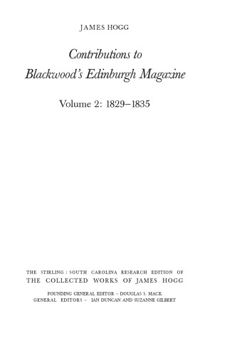 Contributions to Blackwood's Edinburgh Magazine: Volume 2, 1829-1835