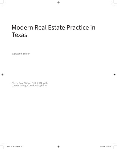 Modern Real Estate Practice in Texas