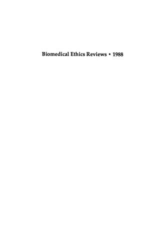 Biomedical Ethics Reviews · 1988