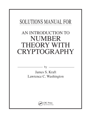 An Introduction to Number Theory with Cryptography (Solutions, Instructor Solution Manual)